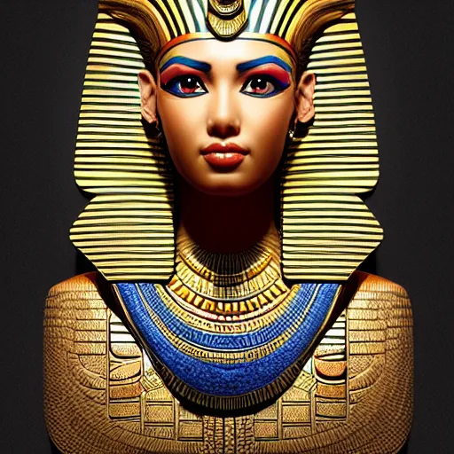 Image similar to a highly detailed beautiful portrait of a egyptian god in the style of artgerm.