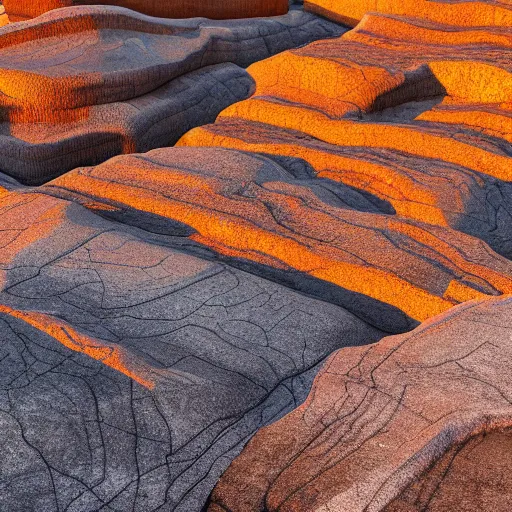 Prompt: bottom-up view huge deep stone quarry landscape quarry of dirty iron ore in the evening light golden hour, atmospheric lighting, 8k resolution, best color graded, vray beautiful, hyper-realistic render W 1920 H 1080