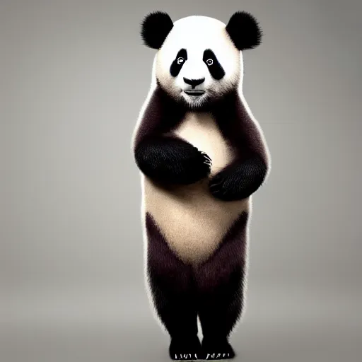 Image similar to a panda person, professional studio photo portrait