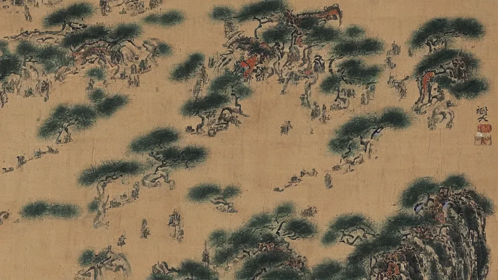 Prompt: han dynasty landscape painting