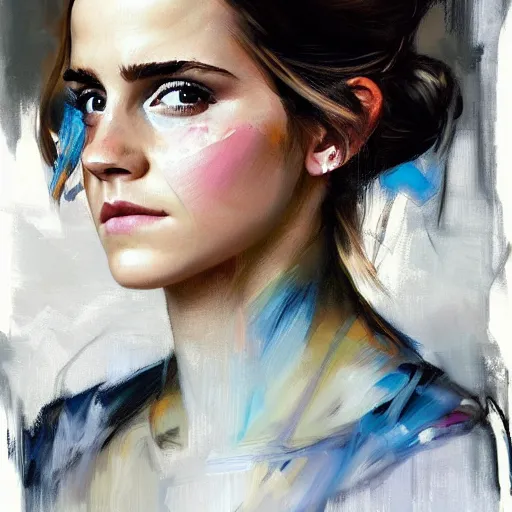 Image similar to emma watson by Sandra Chevrier by Richard Schmid by Jeremy Lipking by moebius by atey ghailan