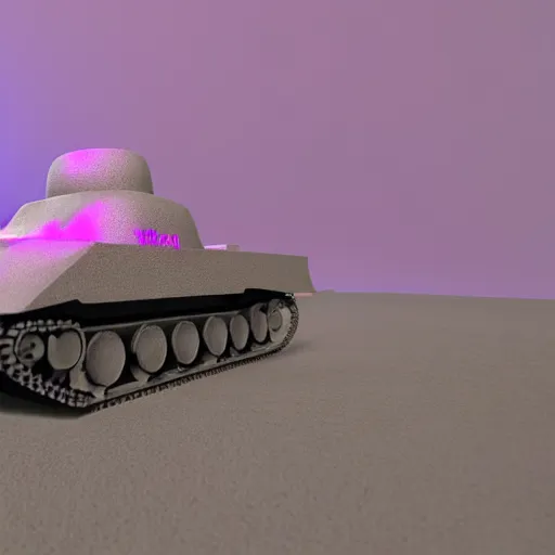 Image similar to a cycles render of a drunk tank pink beach in the metaverse, an abstract silver sculpture is center frame. Volumetric lighting, atmospheric, god rays. Small hyper realistic rocks are scattered on the floor.