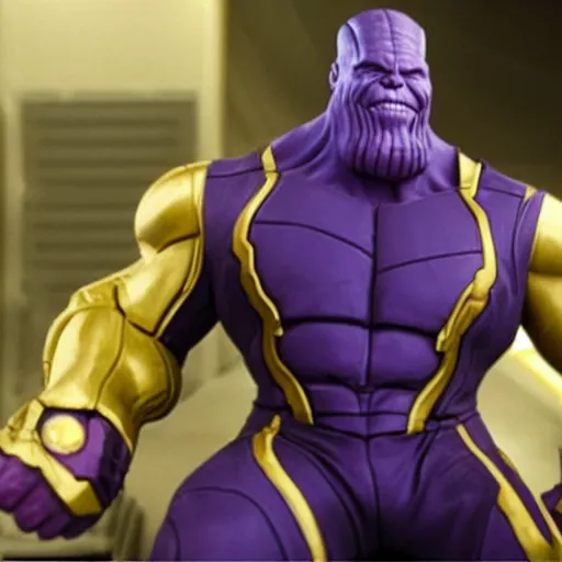 Image similar to thanos stuck in a walmart looking for his mom,