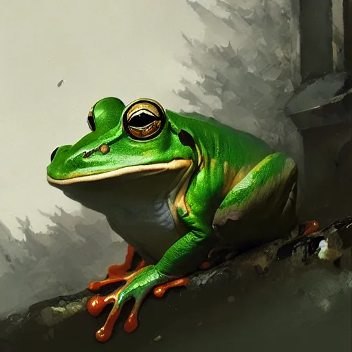 Image similar to frog wearing hockey uniform, intricate, sharp focus, illustration, highly detailed, digital painting, concept art, matte, art by ruan jia and wlop and greg rutkowski, masterpiece