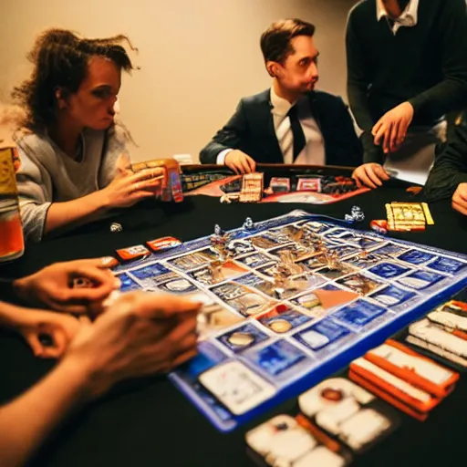 Image similar to playing a board game in a war room, cinematic