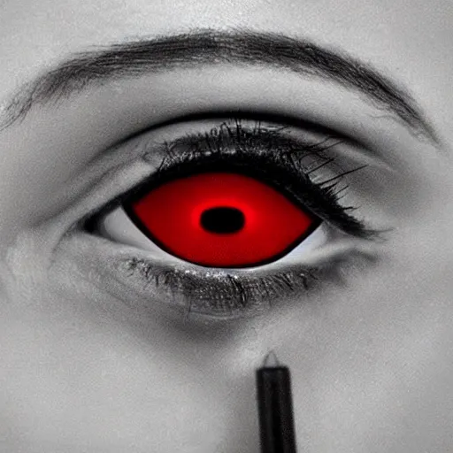 Image similar to “a cyborg woman with red eyes”
