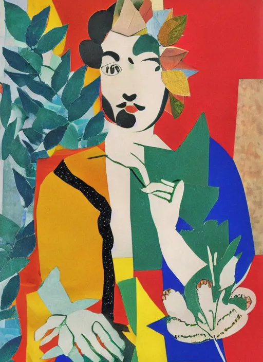 Image similar to paper collage art by henri matisse