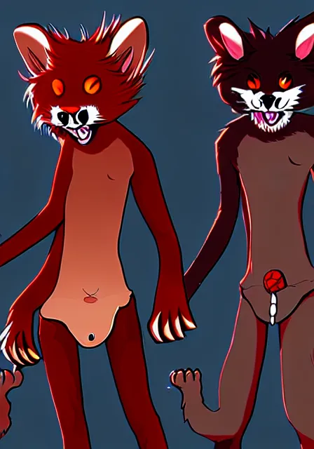 Image similar to furry - male - red - black - weasel - necromancer - fursona uhd ue 5 visual novel pc game expressions