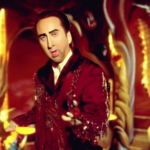 Image similar to nic cage in fantasia, disney,