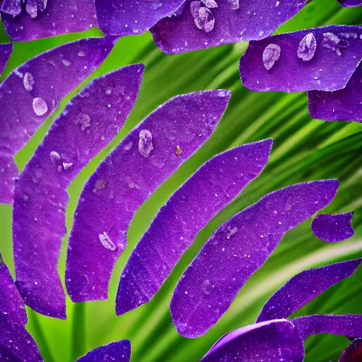 Image similar to closeup photo of 1 lone purple petal flying above a city city park, aerial view, shallow depth of field, cinematic, 8 0 mm, f 1. 8