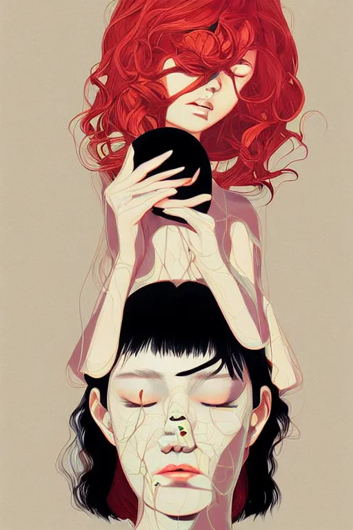 Prompt: portrait of gaea by james jean by ilya kuvshinov kintsugi