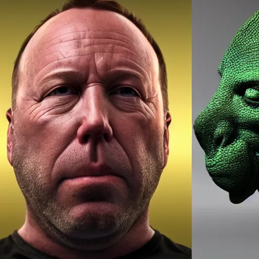 Image similar to hyperrealistic mixed media image of info wars alex jones with ( ( bullfrog mask ) ), stunning 3 d render inspired art by xiang duan and thomas eakes and greg rutkowski, perfect facial symmetry, hyper realistic texture, realistic, highly detailed attributes and atmosphere, dim volumetric cinematic lighting, 8 k octane detailed render, post - processing, masterpiece,