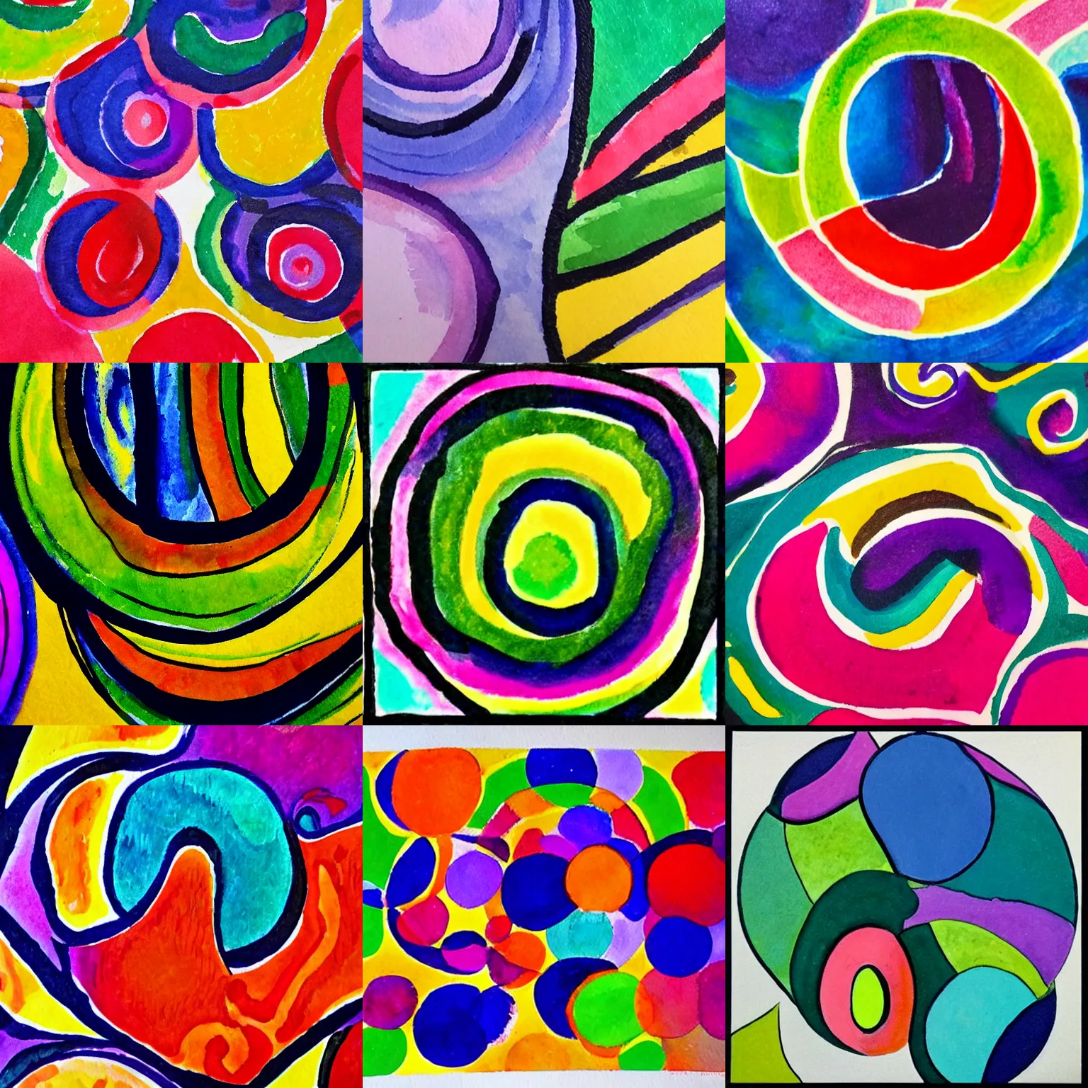 Prompt: fauvism close up of ink - tone circle