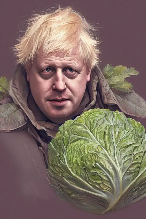 Image similar to boris johnson as garden bed for cabbage, realistic portrait, symmetrical, highly detailed, digital painting, artstation, concept art, smooth, sharp focus, illustration, cinematic lighting, art by artgerm and greg rutkowski and alphonse mucha