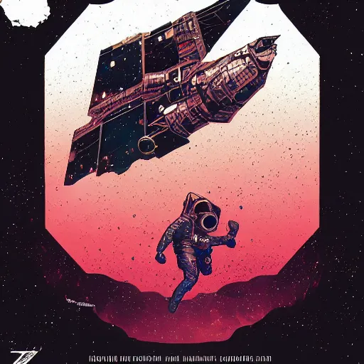 Image similar to astronaut falling on a nebula llustrated by laurie greasley, dan mumford, peter mohrbacher, hyper detailed, trending on cg society, crisp