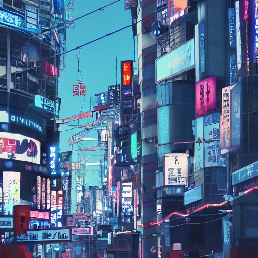 Image similar to a close up of shinjuku by makoto shinkai, beeple and james jean, aya takano color style, 4 k, super detailed, modern, 4 k, symmetrical