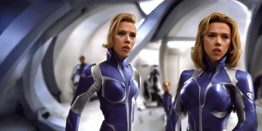 Image similar to Scarlett Johansson in a scene from the movie Galaxy Quest