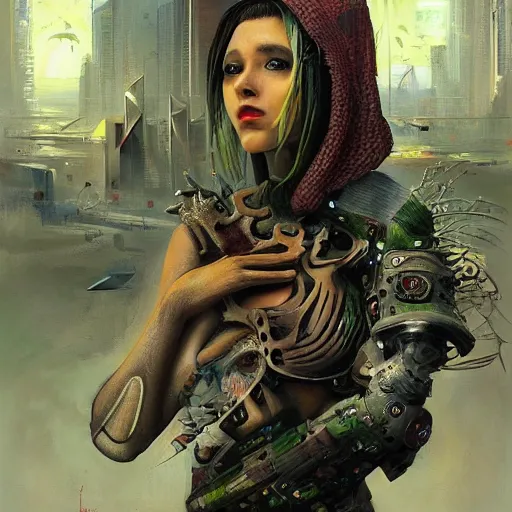 Prompt: a beatiful painting of portrait, rango the lizard, cyberpunk, by Mizuri AU and Soufiane Idrassi and BONDARTS and Tomasz Alen Kopera and Klaus Wittmann and Deathburger and Daniel Romanovsky and Aku, trending on artststion