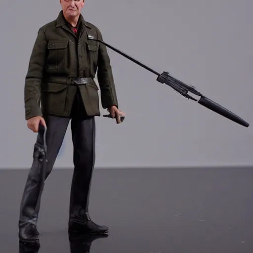 Image similar to 5 inch figure of alan alda as hawkeye from mash, toy, realistic, studio lighting