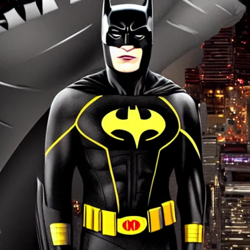 Image similar to Elon musk in batman suit, 8k ultra hd, hyper detailed