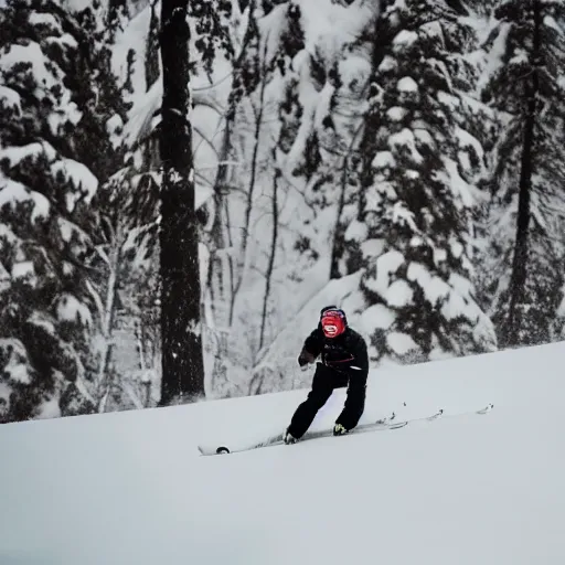 Prompt: photo of a guy skiing on ice cream