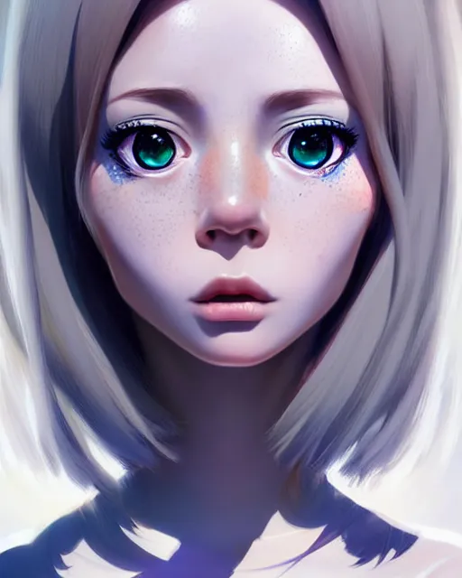 Prompt: portrait Anime space cadet girl, cute-fine-face, pretty face, realistic shaded Perfect face, fine details. Anime. realistic shaded lighting by Ilya Kuvshinov Giuseppe Dangelico Pino and Michael Garmash and Rob Rey, IAMAG premiere, aaaa achievement collection, elegant freckles, fabulous, eyes open in wonder, grey hair, angry