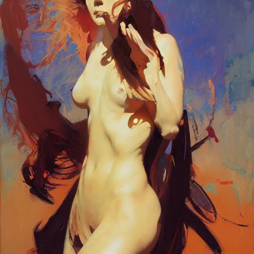 Image similar to explosion of paint, intricate, elegant, highly detailed, greg manchess, mucha, liepke, ruan jia, jeffrey catherine jones, ridley scott