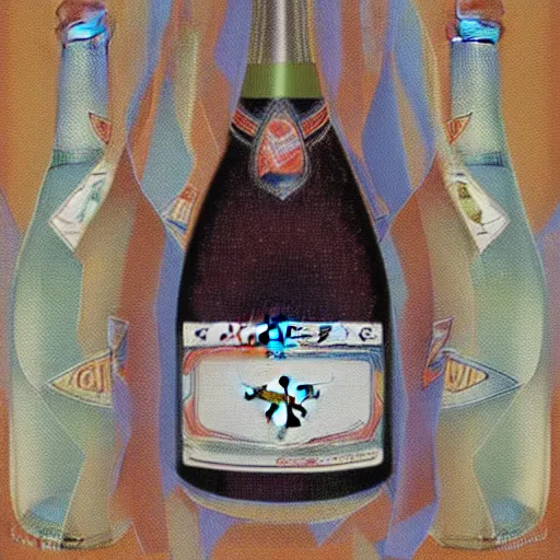 Image similar to portrait of a corvette champagne bottle hybrid, digital art