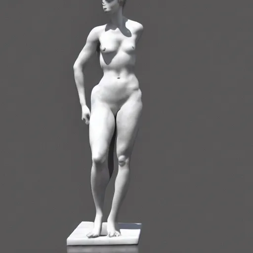 Prompt: marble statue of luci levant model 4k hyperrealistic