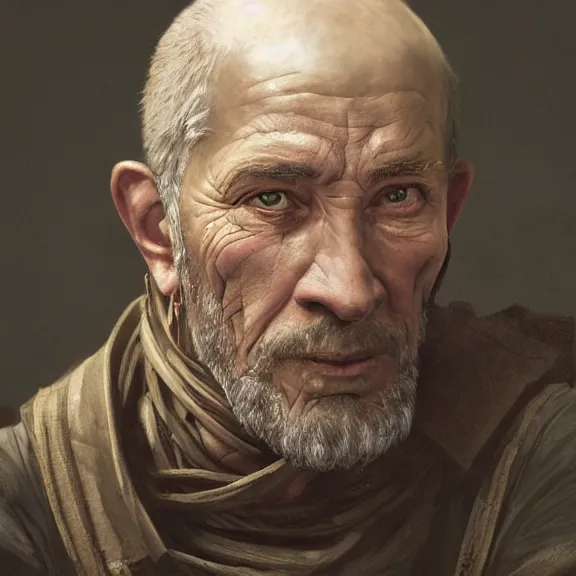 Prompt: excellent painted portrait of a retired elderly 15th century swiss mercenary, high quality painting with detailed face, 4k, trending on artstation, octane render, art by artgerm and greg rutkowski and alphonse mucha and craig mullins and James Jean and Andrei Riabovitchev and Marc Simonetti and peter mohrbacher