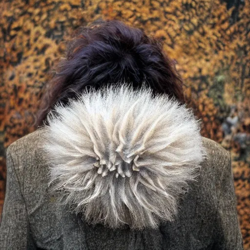 Image similar to lions mane on a person