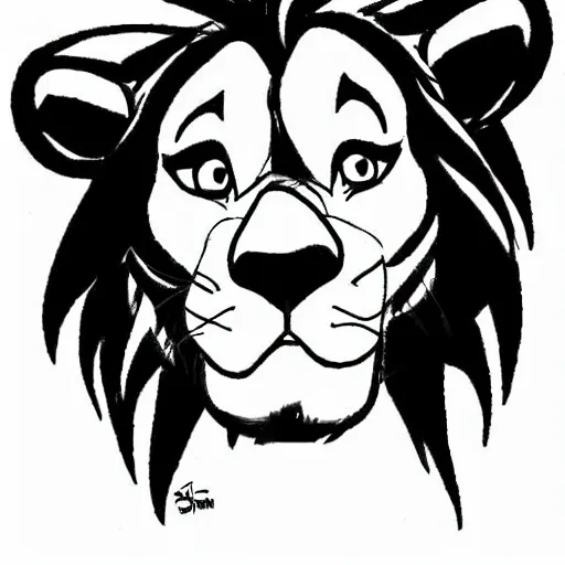 Image similar to Simba the lion king Disney sketch