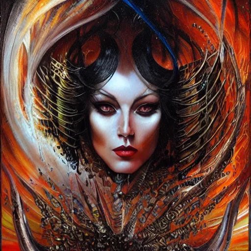 Image similar to satan, ethereal, painting by karol bak