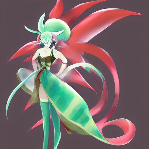 advanced anime digital art, Pokemon female Gardevoir