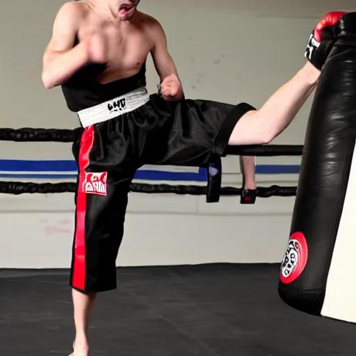 Image similar to andrew tate kickboxing