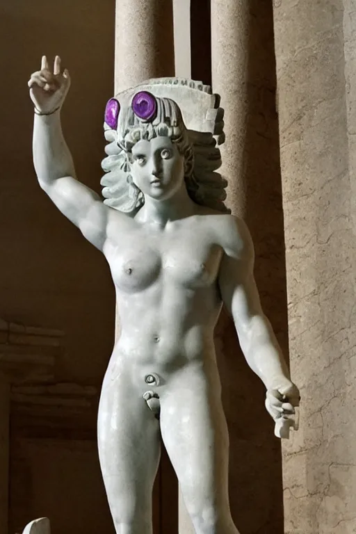 Prompt: an ancient greek statue of she - ra, the princess of power