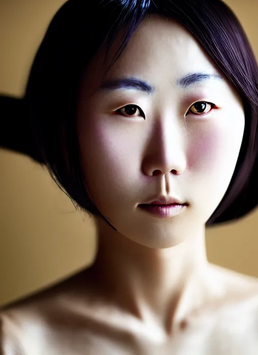 Prompt: portrait of a epically beautiful japanese woman by national geographic, cinematic, 8 0 mm,