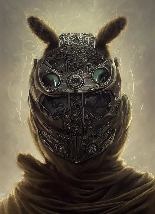 Image similar to cyber raccoon mf doom reptile eyes, black metal fur, intricate, elegant, highly detailed, centered, digital painting, artstation, concept art, smooth, sharp focus, illustration, artgerm, tomasz alen kopera, peter mohrbacher, donato giancola, joseph christian leyendecker, wlop, frank frazetta