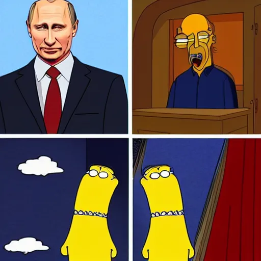 Image similar to vladimir putin in simpsons