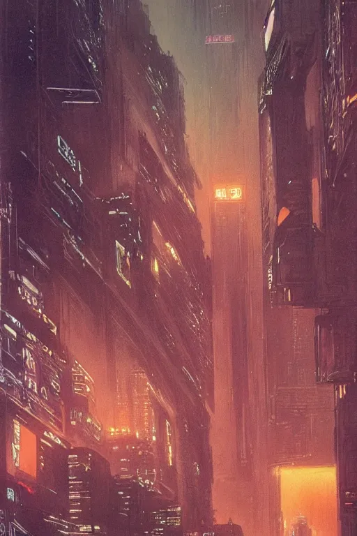 Prompt: Blade runner. concept art by James Gurney and Mœbius.