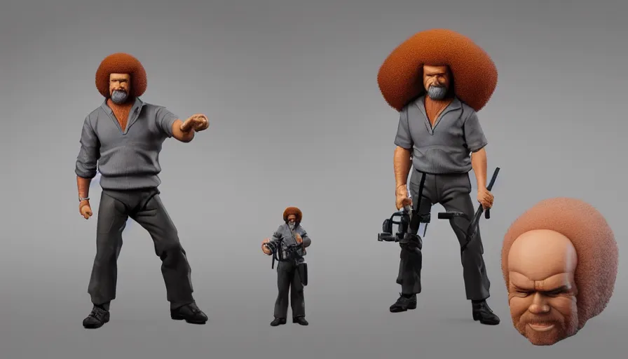 Prompt: Bob Ross as an action figure, hyperdetailed, artstation, cgsociety, 8k