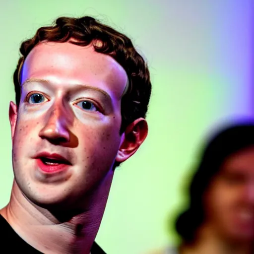 Prompt: photo of Mark Zuckerberg with an extremely stretched face