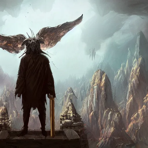 Image similar to scary , epic , Post-processing , low angle , Greg rutkowski legendary matte painting , masterpiece , 8K centered headshot Portrait of a psychedelic godlike mothman posing with a cigar with giant mandala wings smoking a hand-rolled cigarette smoking heavily , magic mushroom village in background , post-processing , award winning. superb resolution. in the art style of Satoshi Kon and Greg Rutkowski , Detailed Mushroom city in background , Hyper realistic anime , Perfect art , Dalle2