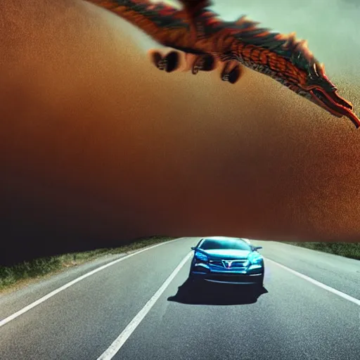 Prompt: Dash Cam footage of a dragon flying through the air, in the style of cave man drawings, 4k, HD