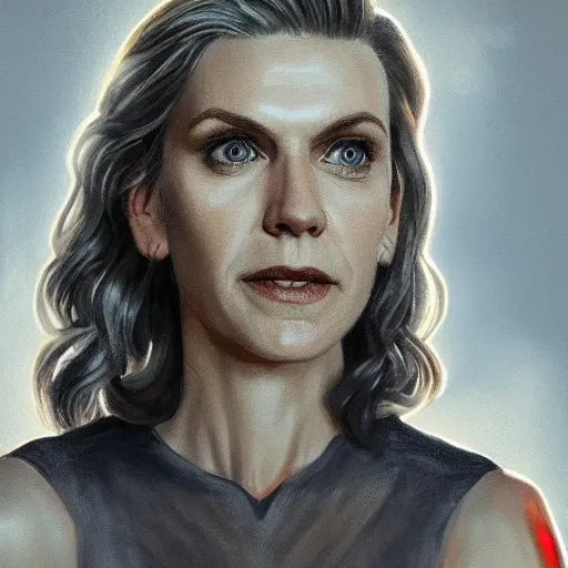 Prompt: portrait painting of rhea seehorn with red laser beams shooting out of her eyes, beautiful detailed face, ultra realistic, concept art, intricate details, serious, highly detailed, photorealistic, smooth, sharp focus, featured on artstation, 8 k