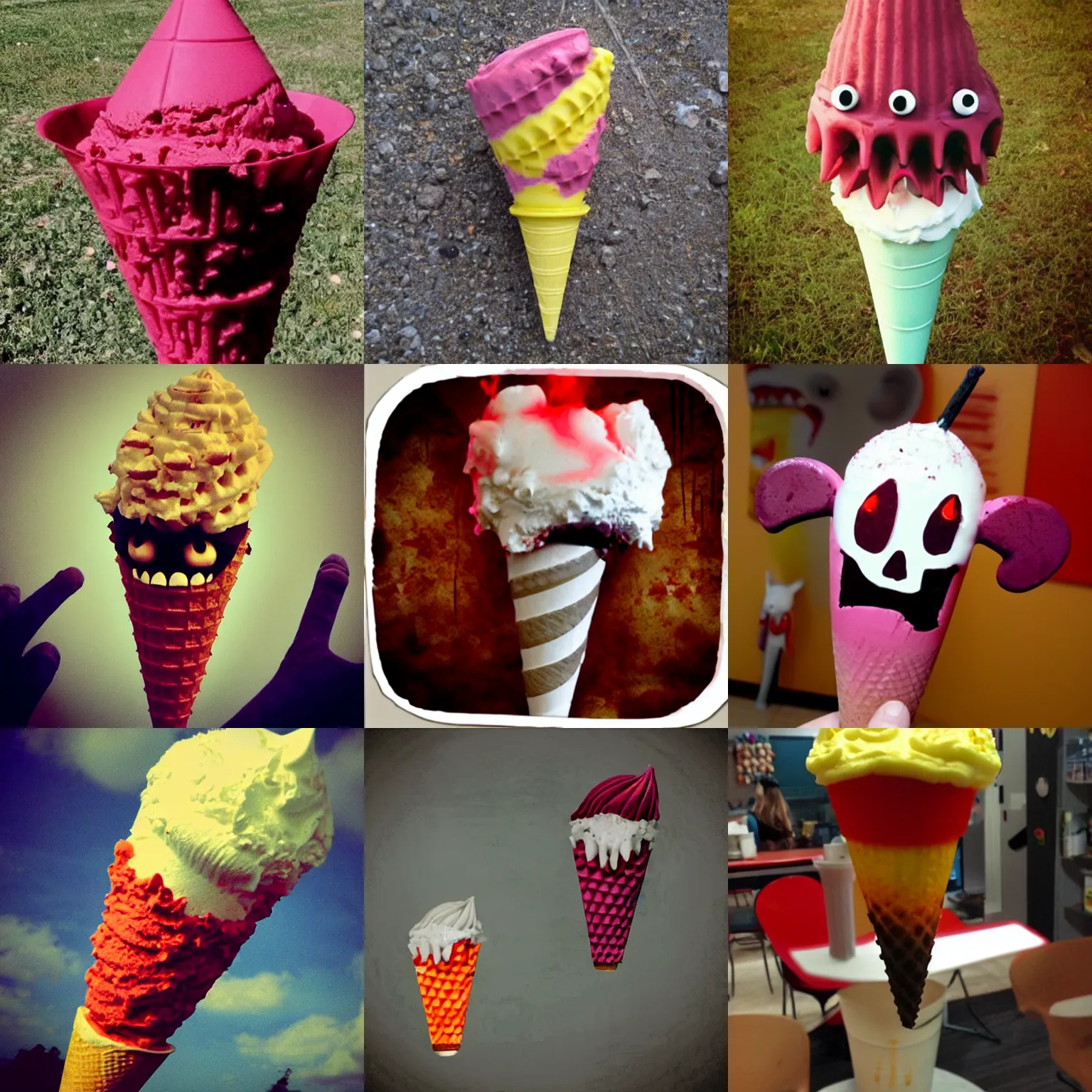 Prompt: demonic demonic demonic demonic demonic demonic demonic demonic demonic demonic ice cream cone, photo