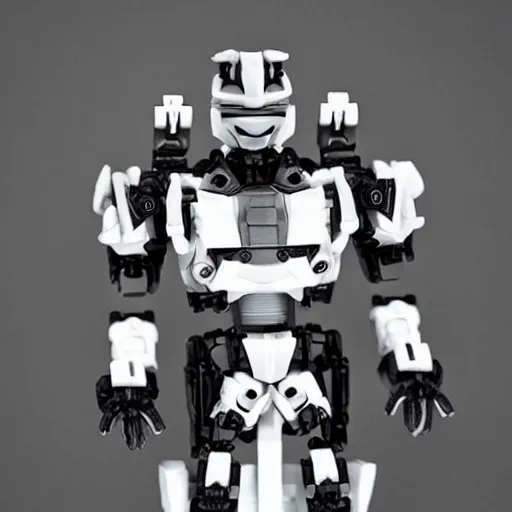 Prompt: black - and - white smiling gigachad meme as a bionicle figure