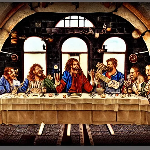 Image similar to Steampunk last supper
