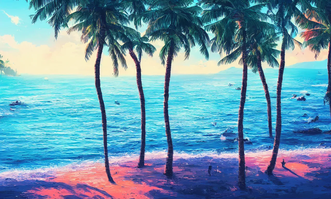 Image similar to paradise beach by alena aenami artworks in 4 k