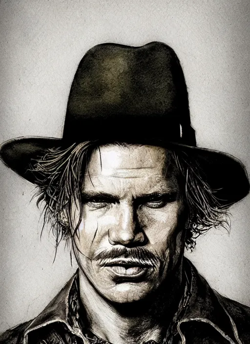 Prompt: portrait, Val Kilmer, Doc Holiday, Tombstone, watercolor, dramatic lighting, cinematic, establishing shot, extremely high detail, foto realistic, cinematic lighting, pen and ink, intricate line drawings, by Yoshitaka Amano, Ruan Jia, Kentaro Miura, Artgerm, post processed, concept art, artstation, matte painting, style by eddie mendoza, raphael lacoste, alex ross